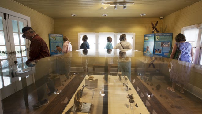 mound house inside-fort myers beach-people walking around