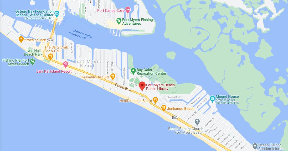 Fort Myers Beach Library-Location-Map