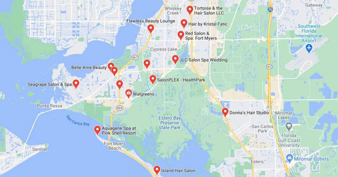 Map-Health-and-Beauty-Fort-Myers-Beach-Life