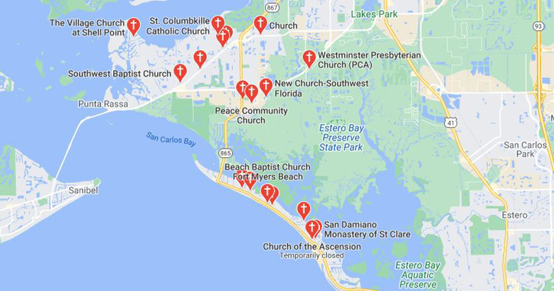 Map-of-Churches-on-Fort-Myers-Beach-Fort-Myers-Beach-Life